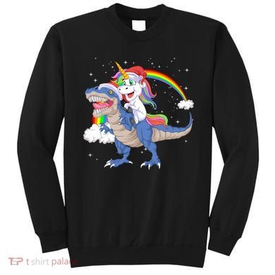 Santa Unicorn Riding Dinosaur Sweatshirt