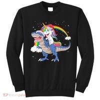 Santa Unicorn Riding Dinosaur Sweatshirt thumb 0