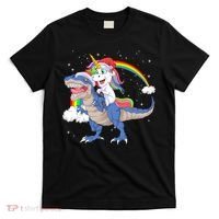 Santa Unicorn Riding Dinosaur T-Shirt thumb 0