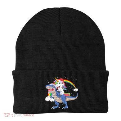 Santa Unicorn Riding Dinosaur Beanie