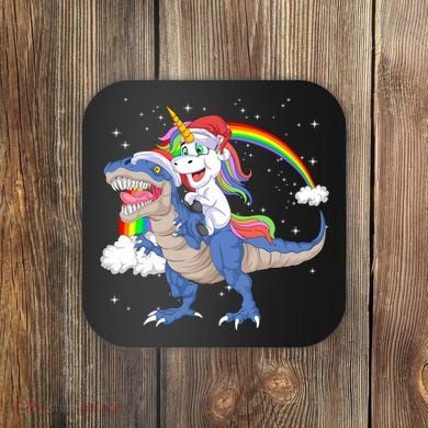 Santa Unicorn Riding Dinosaur Coaster