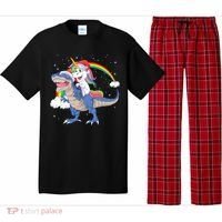 Santa Unicorn Riding Dinosaur Pajama Set thumb 0