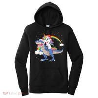 Santa Unicorn Riding Dinosaur Women's Hoodie thumb 0