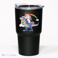 Santa Unicorn Riding Dinosaur Tumbler thumb 0