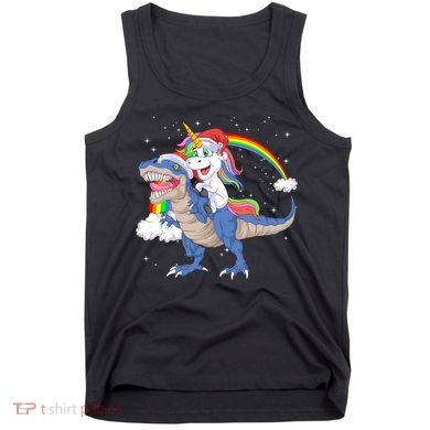 Santa Unicorn Riding Dinosaur Tank Top