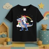 Santa Unicorn Riding Dinosaur Toddler T-Shirt thumb 3