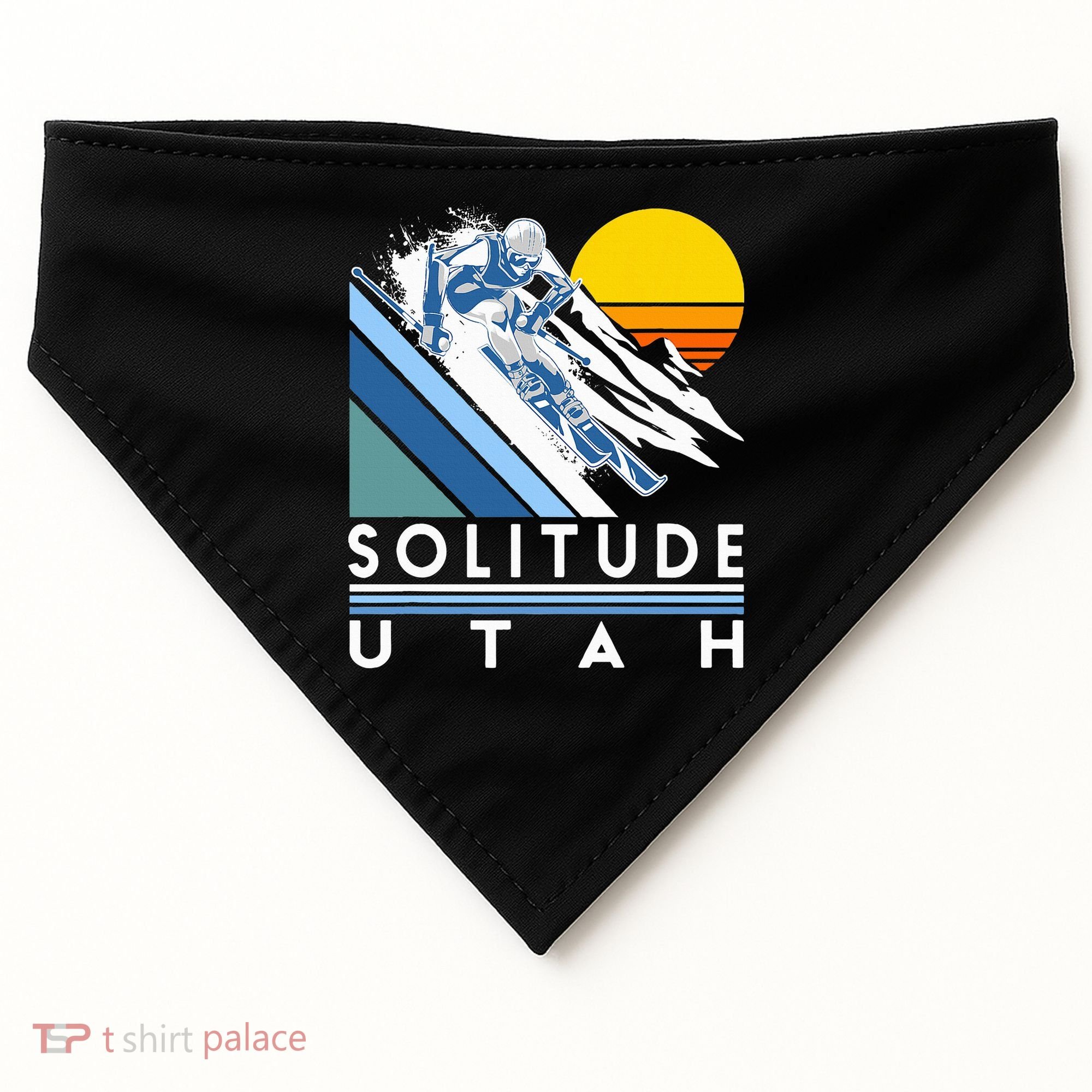 Solitude Utah Retro Ski USA-Made Doggie Bandana