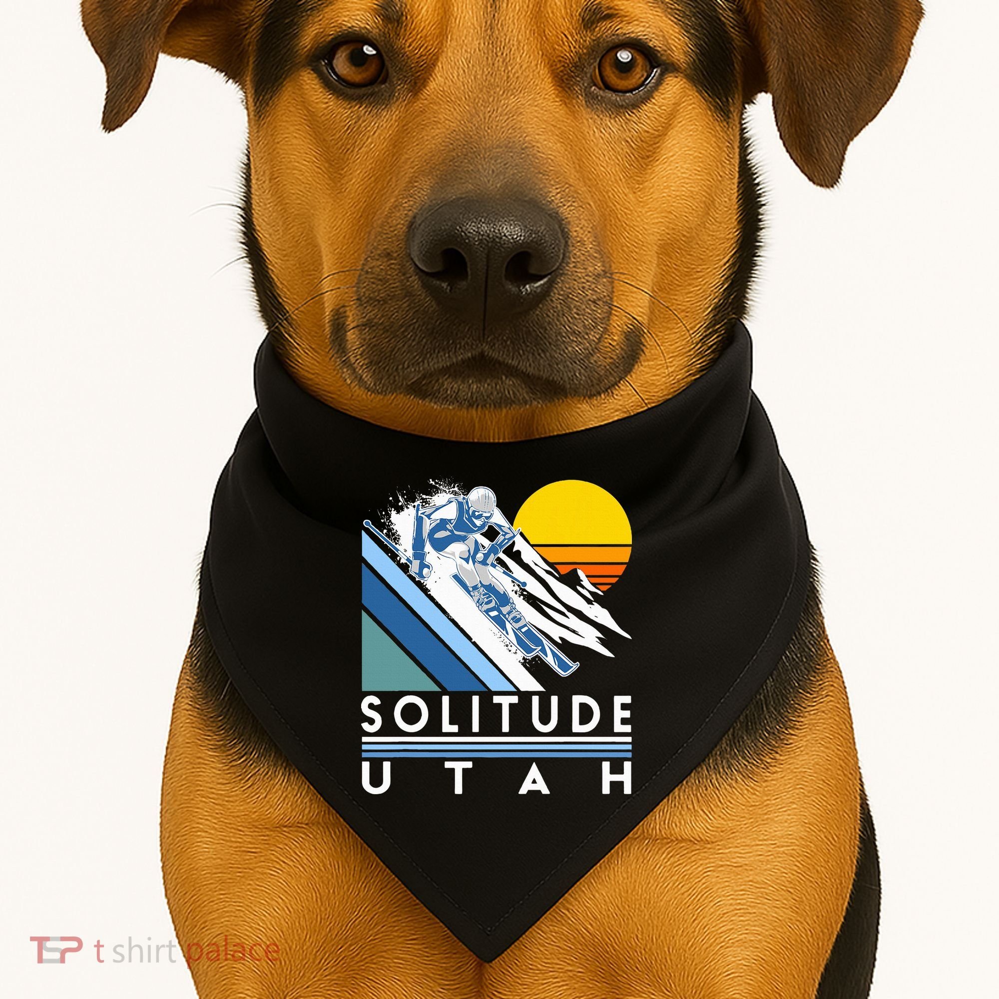 Solitude Utah Retro Ski USA-Made Doggie Bandana
