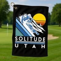 Solitude Utah Retro Ski Golf Towel thumb 1