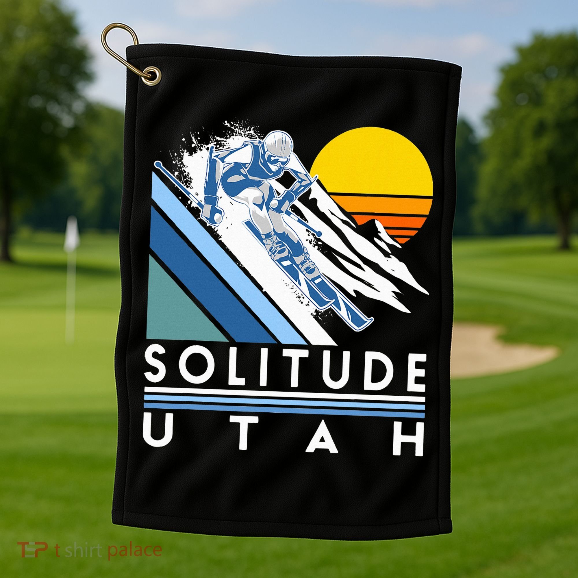 Solitude Utah Retro Ski Golf Towel