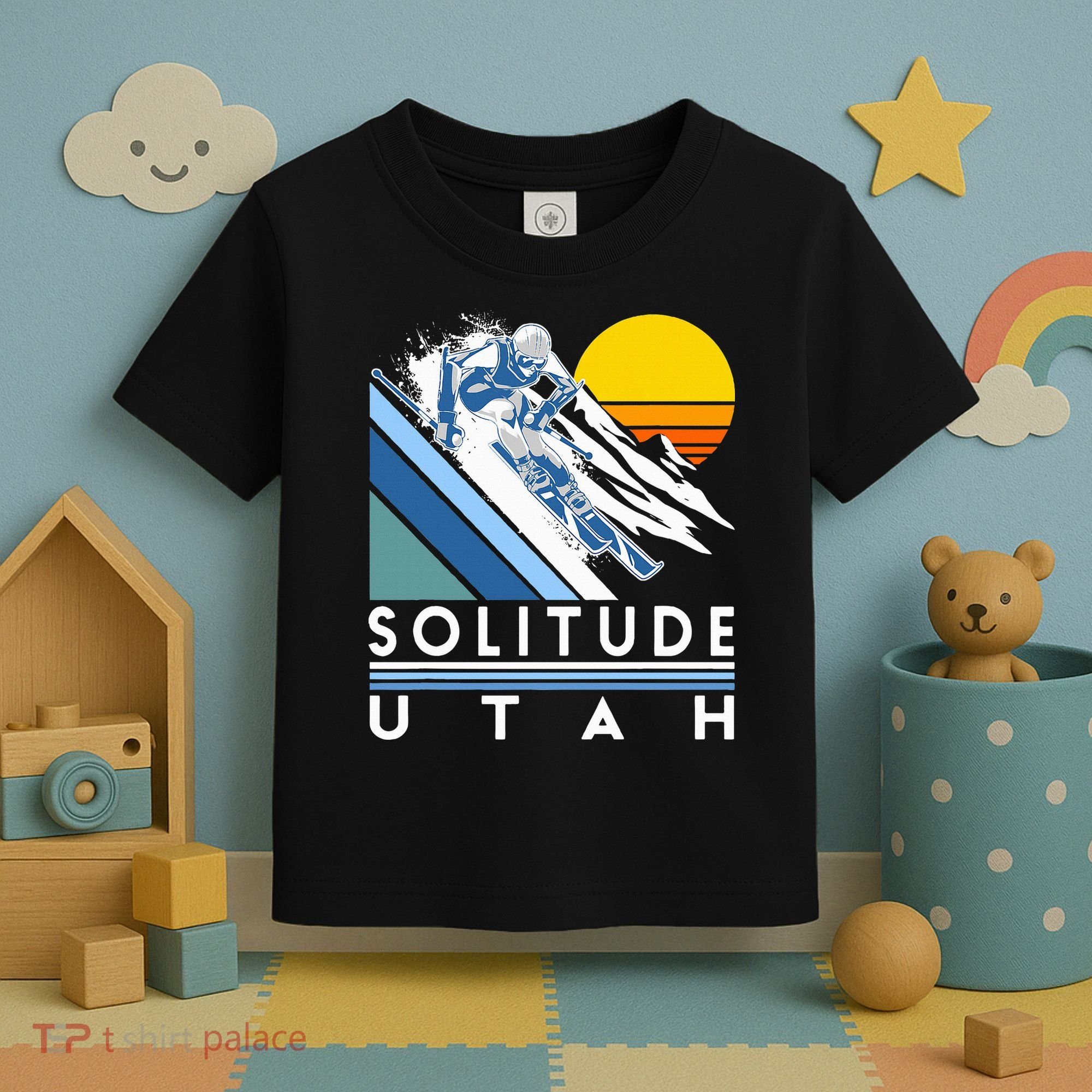 Solitude Utah Retro Ski Toddler T-Shirt
