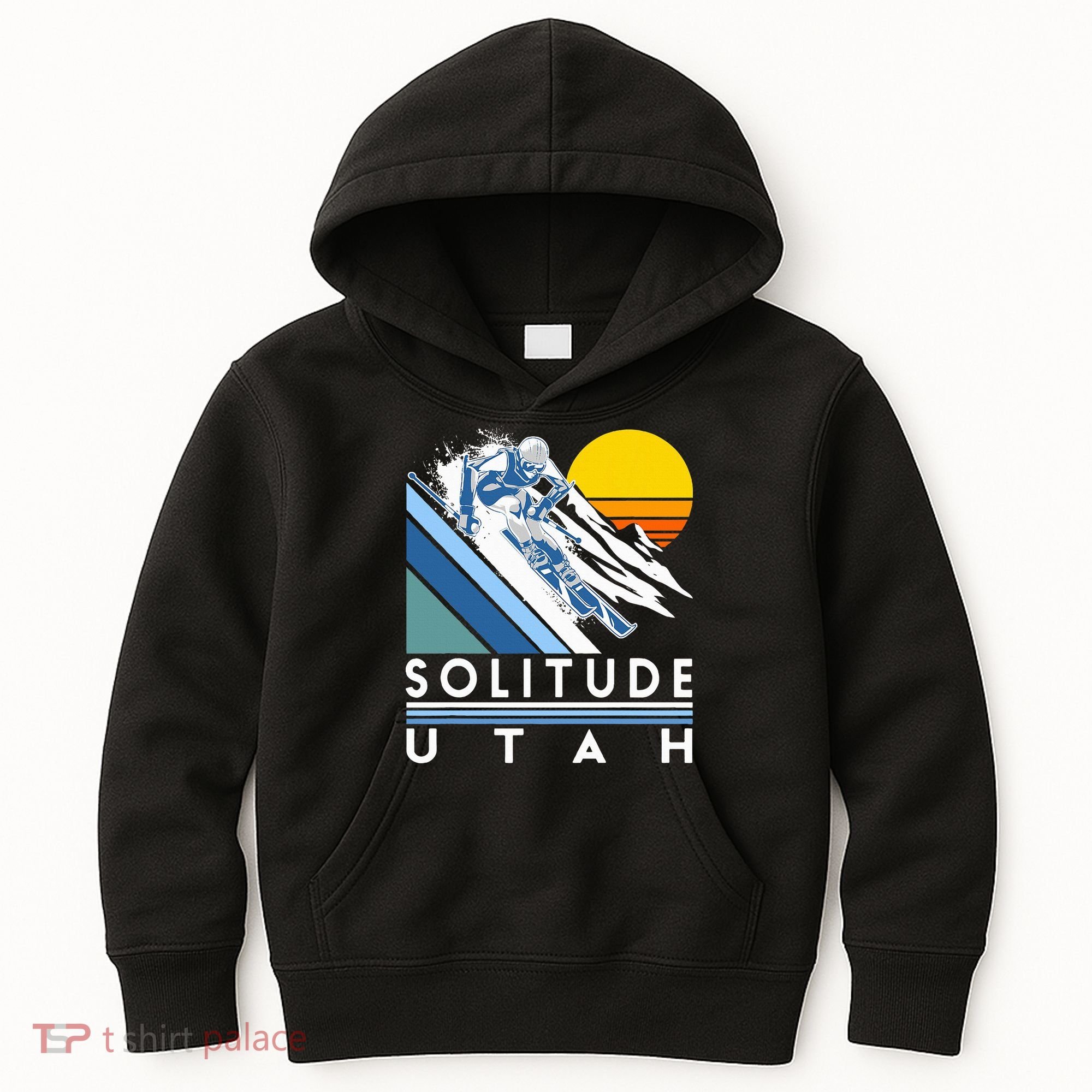 Solitude Utah Retro Ski Kids Hoodie
