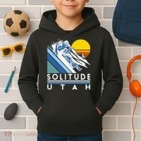 Solitude Utah Retro Ski Kids Hoodie thumb 2