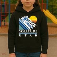 Solitude Utah Retro Ski Kids Hoodie thumb 3
