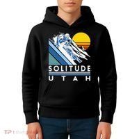 Solitude Utah Retro Ski Kids Hoodie thumb 4