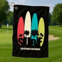 Surf California Dreaming  Golf Towel thumb 1