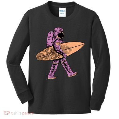 Surfer Astronaut Kids Long Sleeve Shirt