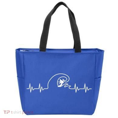 Surfer Heartbeat Pulse Tote Bag
