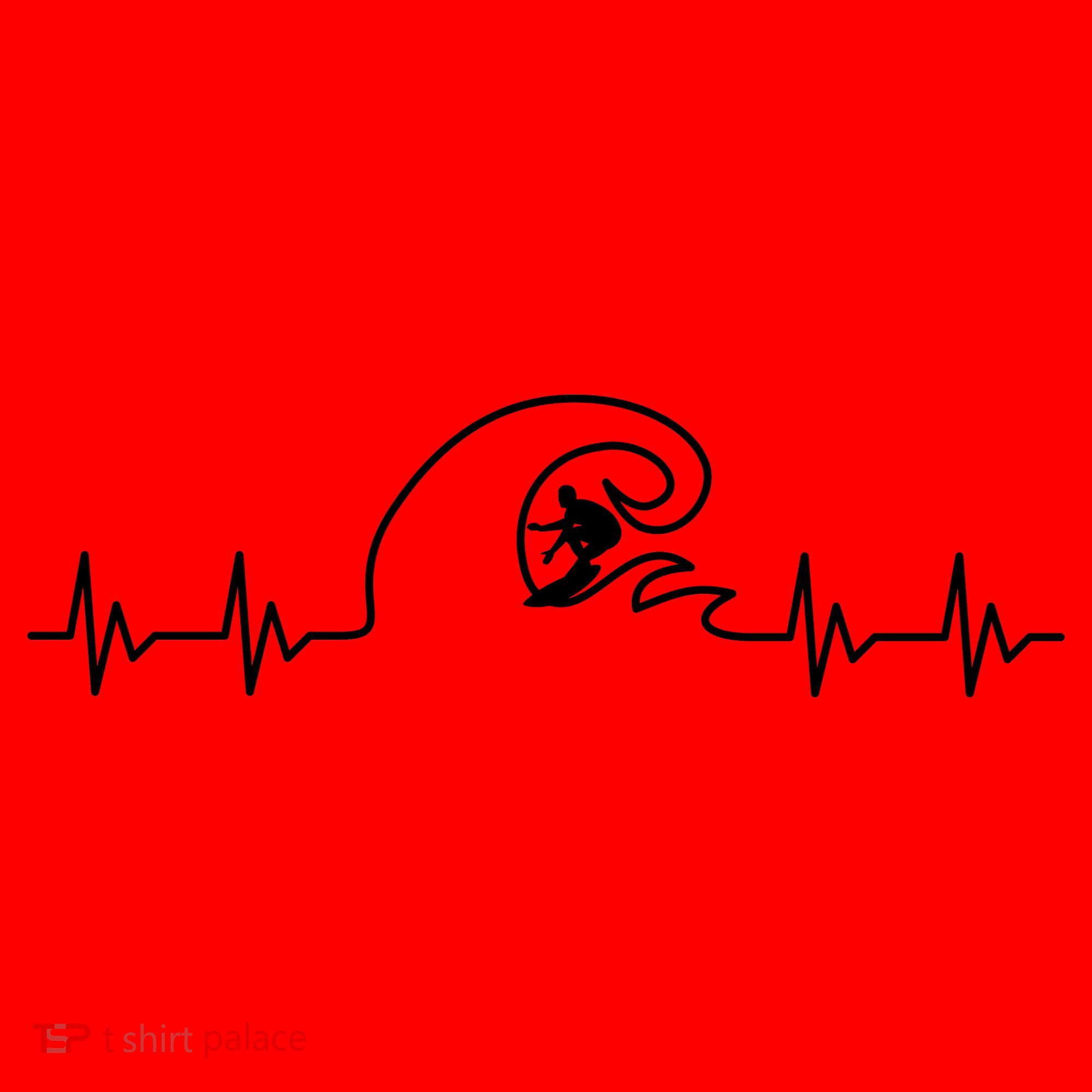 Surfer Heartbeat Pulse Santa Hat