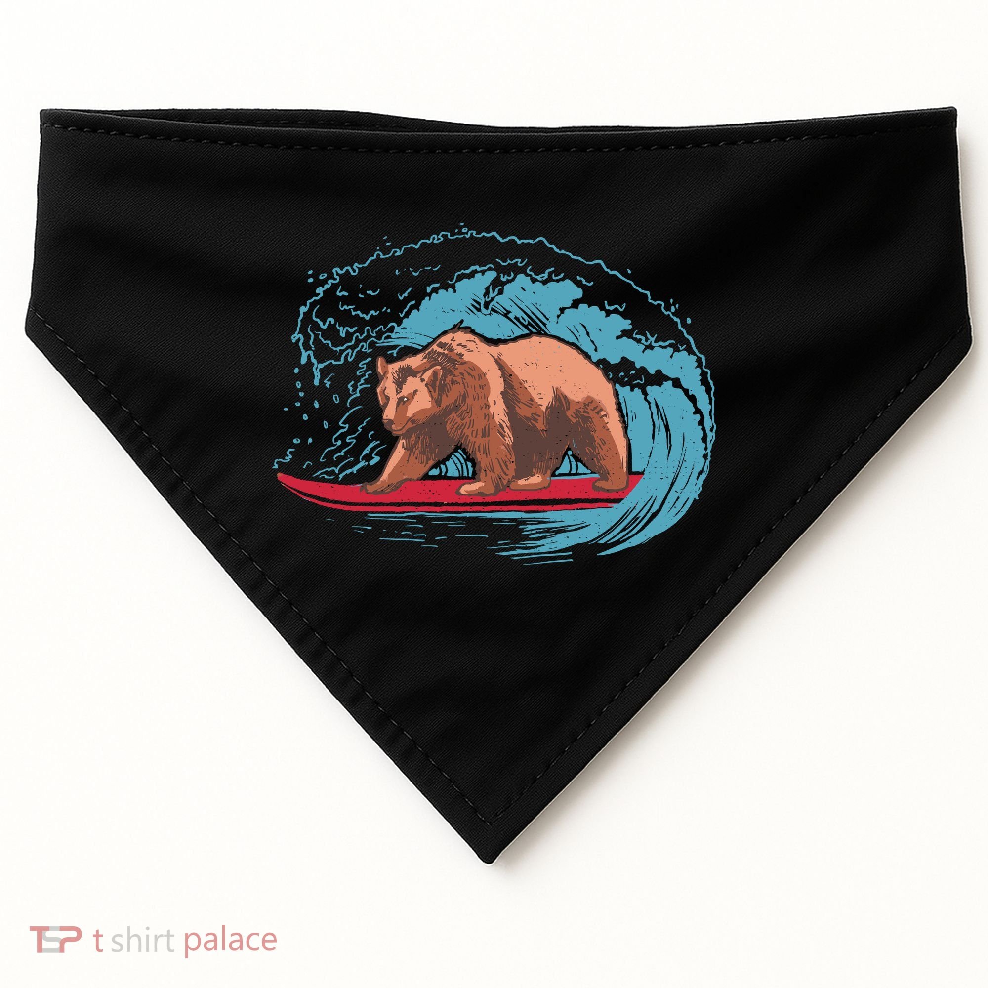 Surfing Bear USA-Made Doggie Bandana
