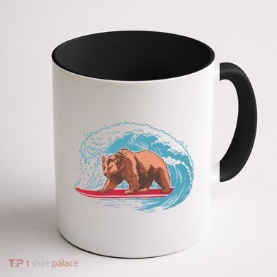 Surfing Bear Coffee Mug back