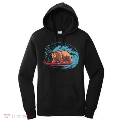 Surfing Bear Women's Hoodie