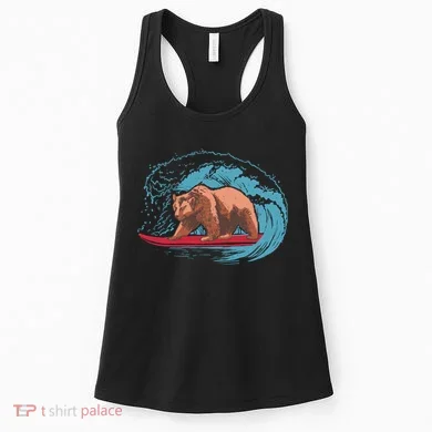 Surfing Bear Women's Tank Top