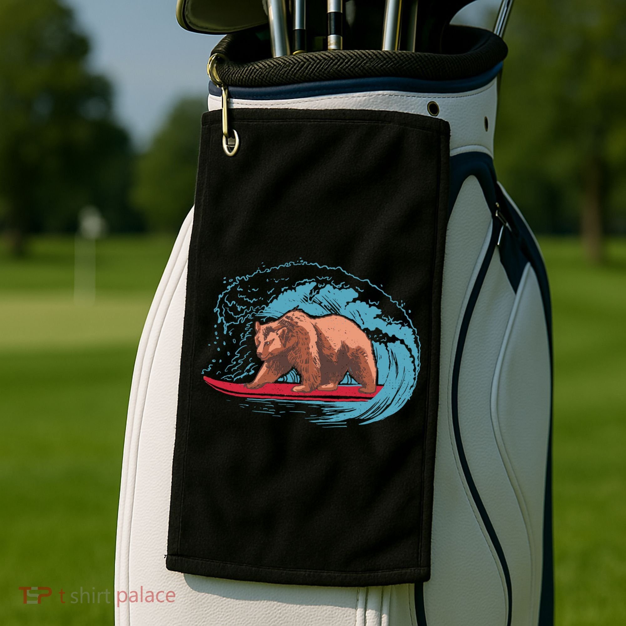 Surfing Bear Golf Towel