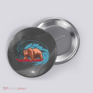 Surfing Bear Button