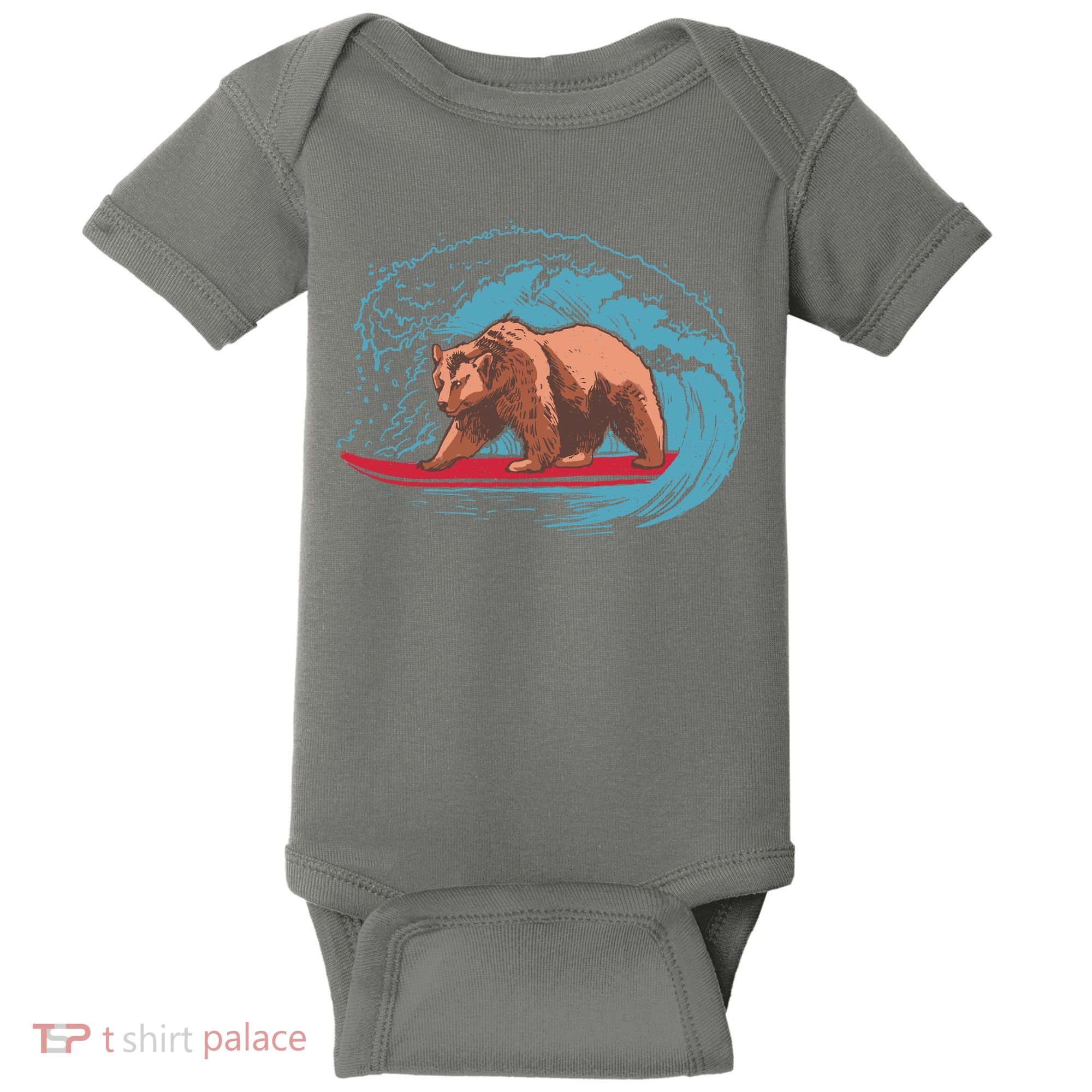 Surfing Bear Baby Bodysuit