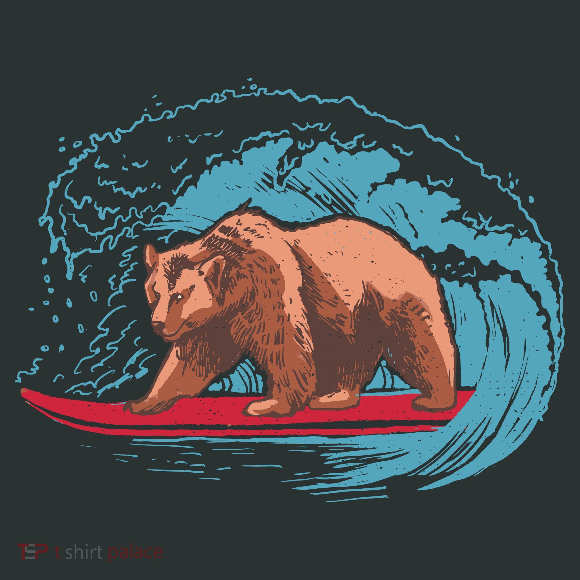 Surfing Bear Baby Bodysuit