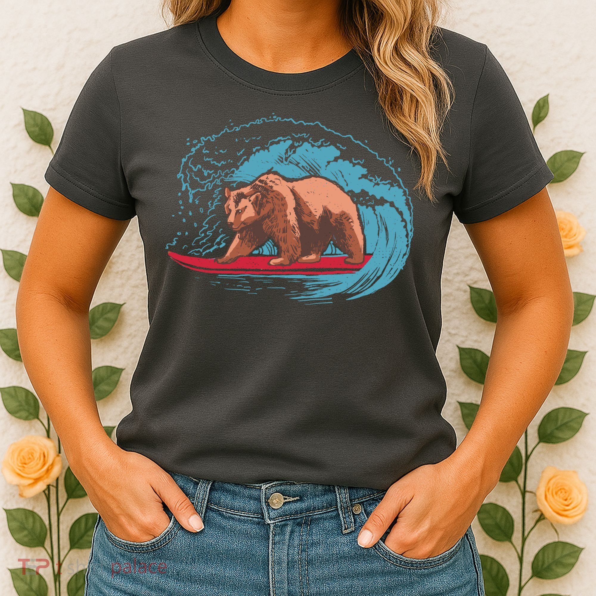 Surfing Bear Women's T-Shirt