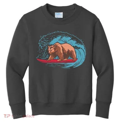 Surfing Bear Kids Sweatshirt