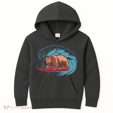 Surfing Bear Kids Hoodie