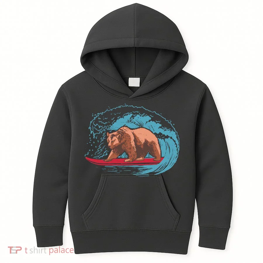 Surfing Bear Kids Hoodie