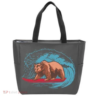 Surfing Bear Tote Bag