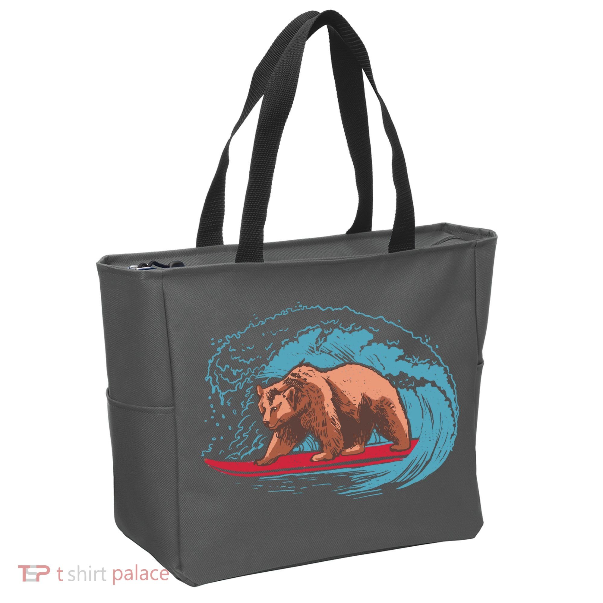 Surfing Bear Tote Bag