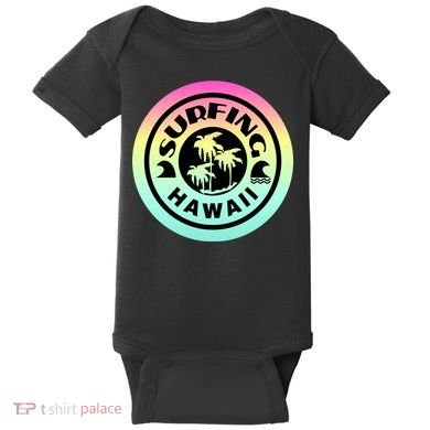 Surfing Hawaii Logo Baby Bodysuit