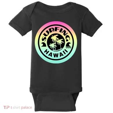 Surfing Hawaii Logo Baby Bodysuit