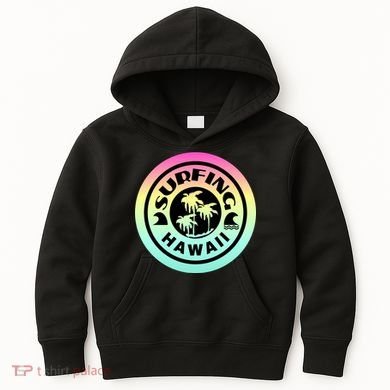 Surfing Hawaii Logo Kids Hoodie