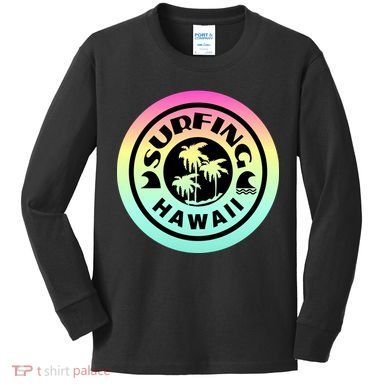Surfing Hawaii Logo Kids Long Sleeve Shirt