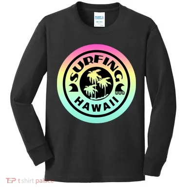 Surfing Hawaii Logo Kids Long Sleeve Shirt