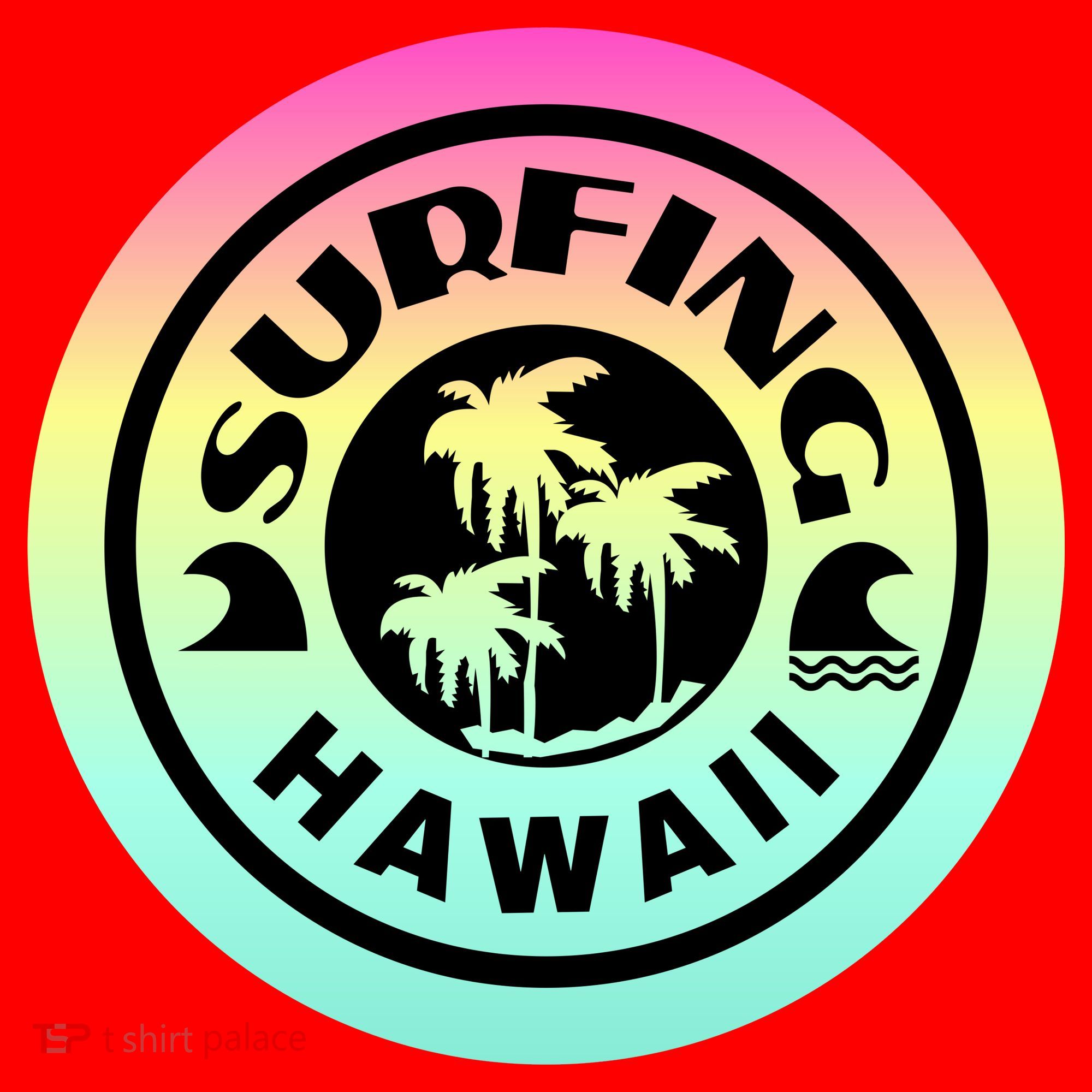 Surfing Hawaii Logo Santa Hat