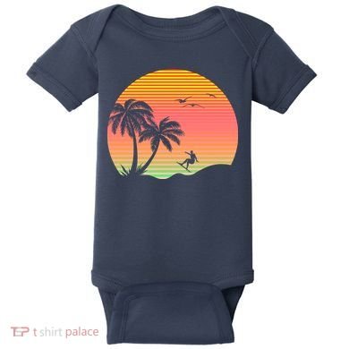 Surfing Into The Sunset Baby Bodysuit
