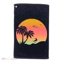 Surfing Into The Sunset Golf Towel thumb 0