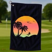 Surfing Into The Sunset Golf Towel thumb 1