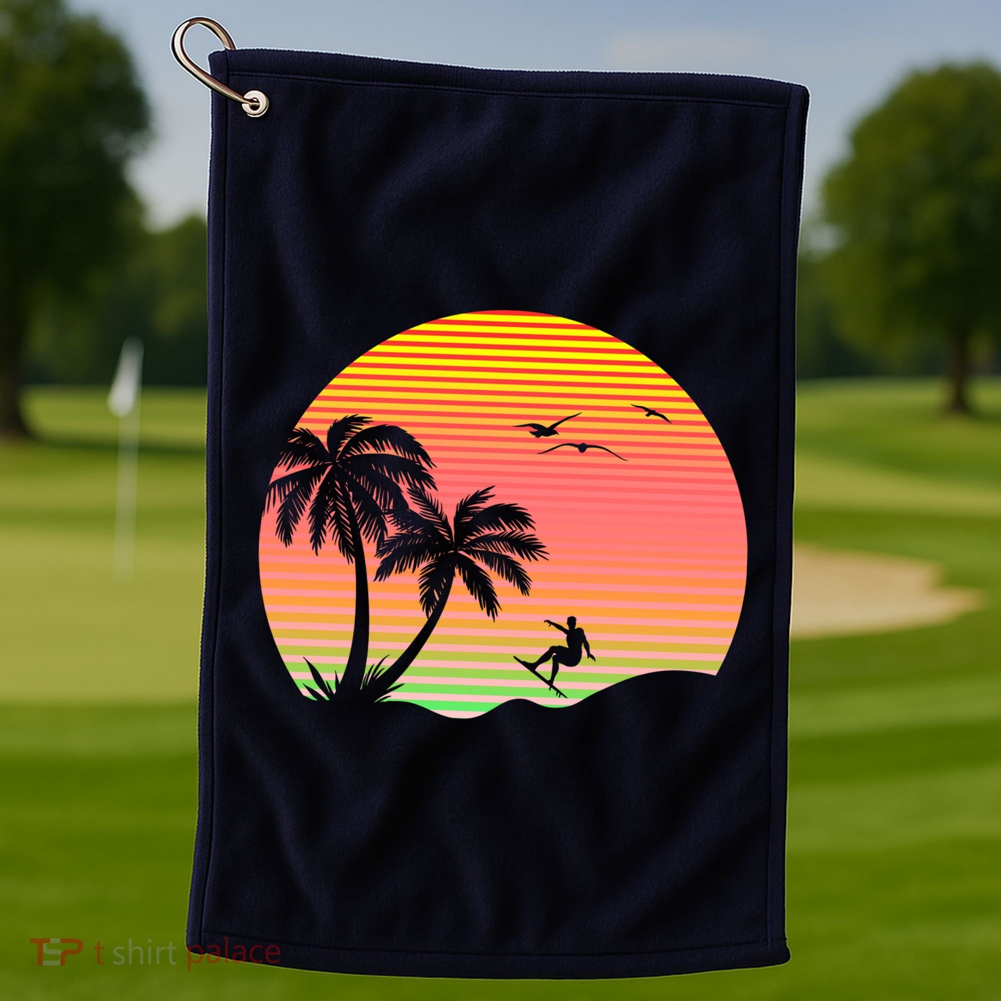 Surfing Into The Sunset Golf Towel