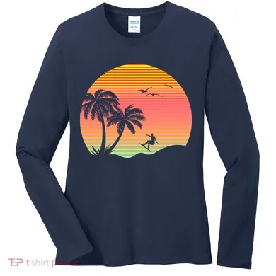 Surfing Into The Sunset Women's Long Sleeve Shirt
