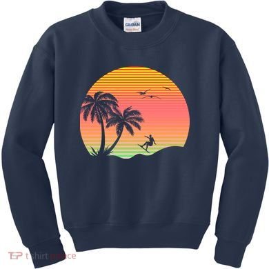 Surfing Into The Sunset Kids Sweatshirt