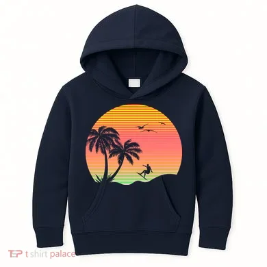 Surfing Into The Sunset Kids Hoodie